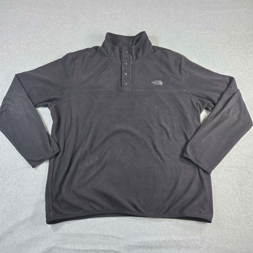 The North Face Mens XXL TKA 100 Glacier Snap Fleece Pullover Black NF0A4AJDKX7